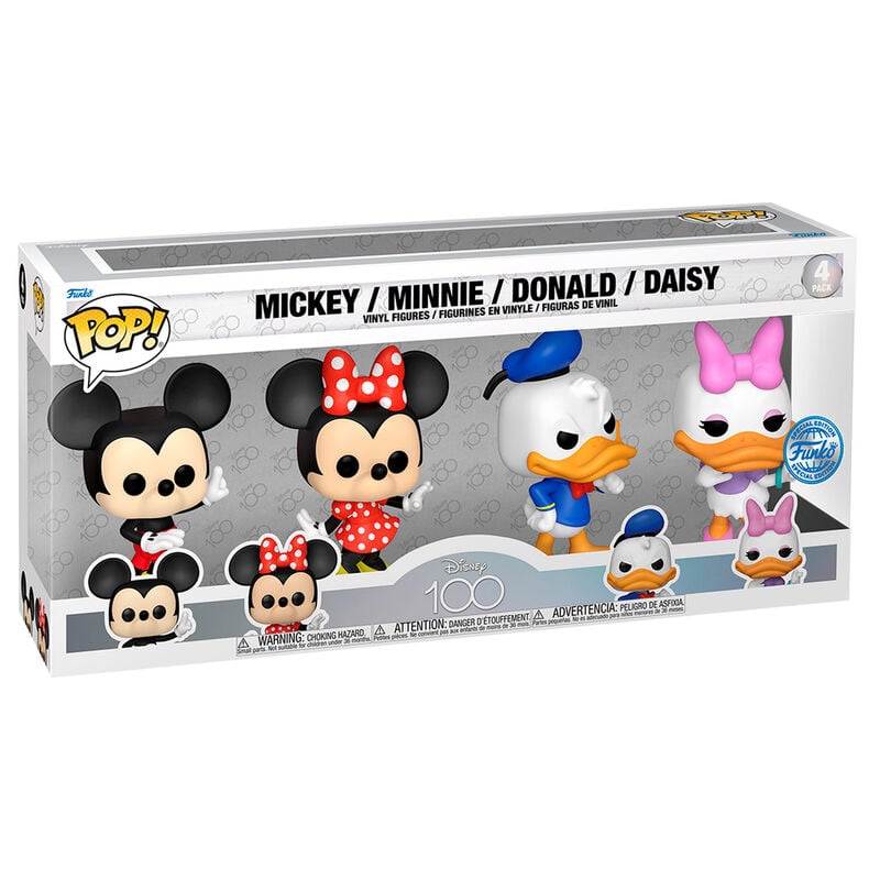Blister Funko POP! Disney con figuras de Mickey, Minnie, Donald y Daisy