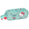 Portatodo doble turquesa Hello Kitty Sea Lovers con dos cremalleras