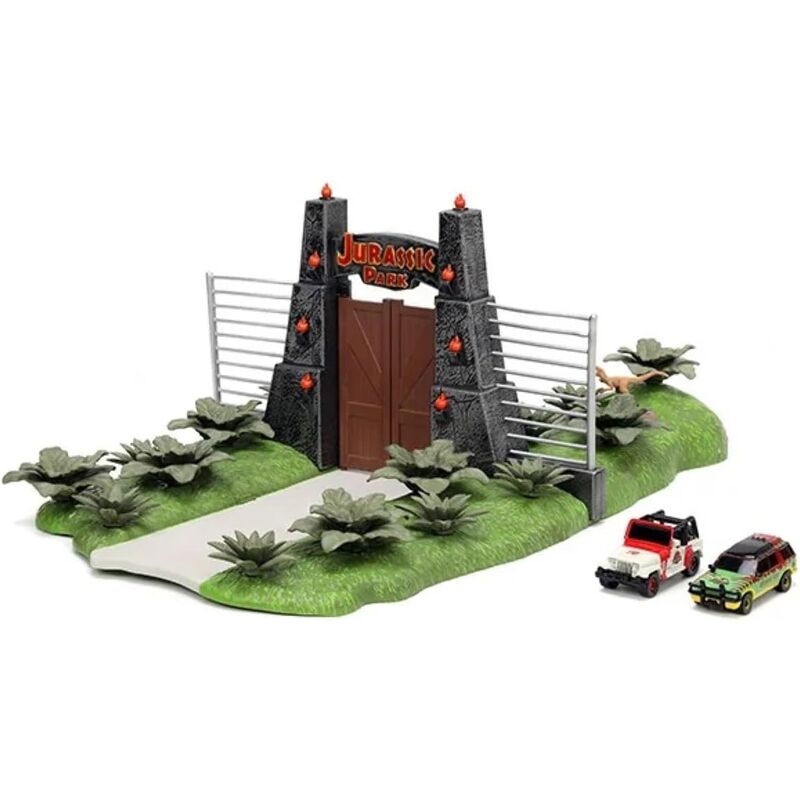 Escenario mini Jurassic Park con vehículos y dinosaurios - 3