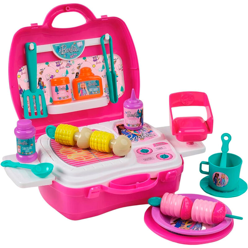 Playset Barbie Glamping rosa con barbacoa y accesorios - 2