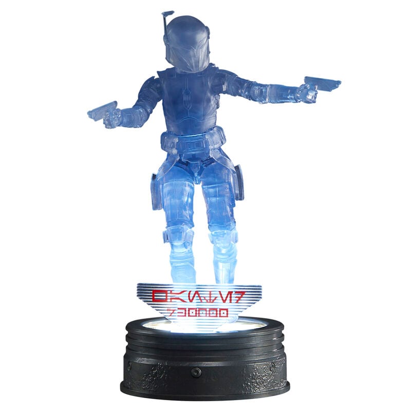 Figura translúcida azul de Bo-Katan Kryze Star Wars sobre base de exposición
