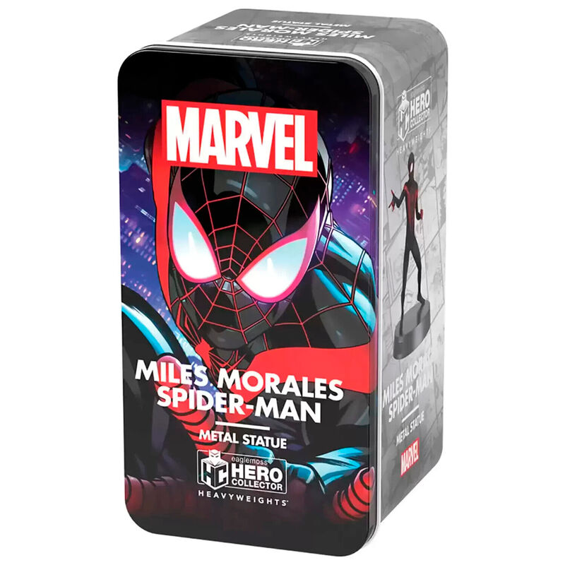 Figura de Miles Morales como Spider-Man con traje negro y rojo sobre base Marvel - 2