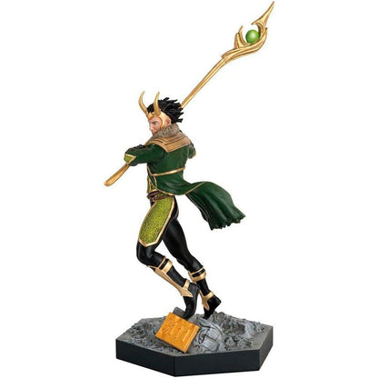 Figura de Loki Marvel a escala 1:16 con cetro y base rocosa