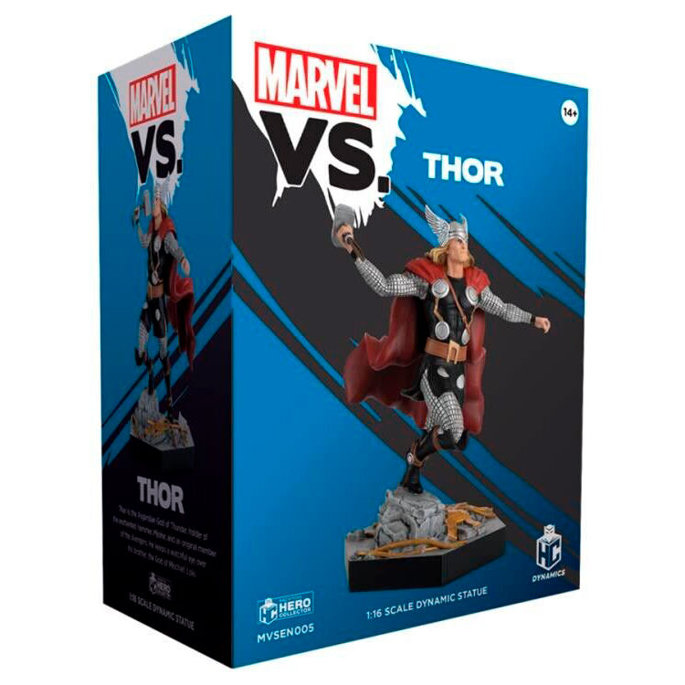 Figura de Thor Marvel con martillo, capa roja y base escénica - 3