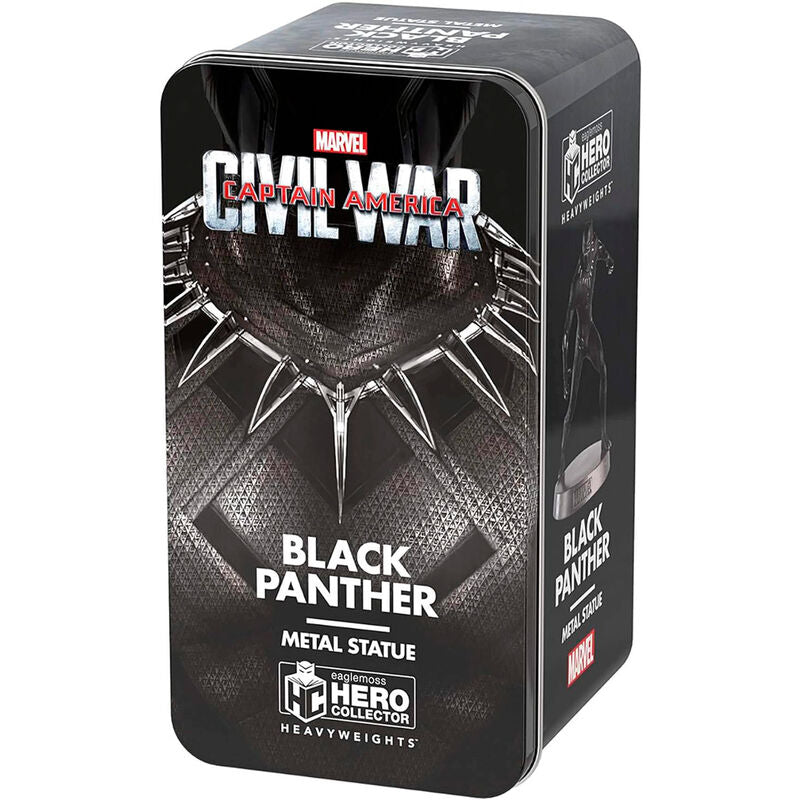 Figura Black Panther Marvel Heavyweights en pose de acción sobre base con logotipo Marvel - 5