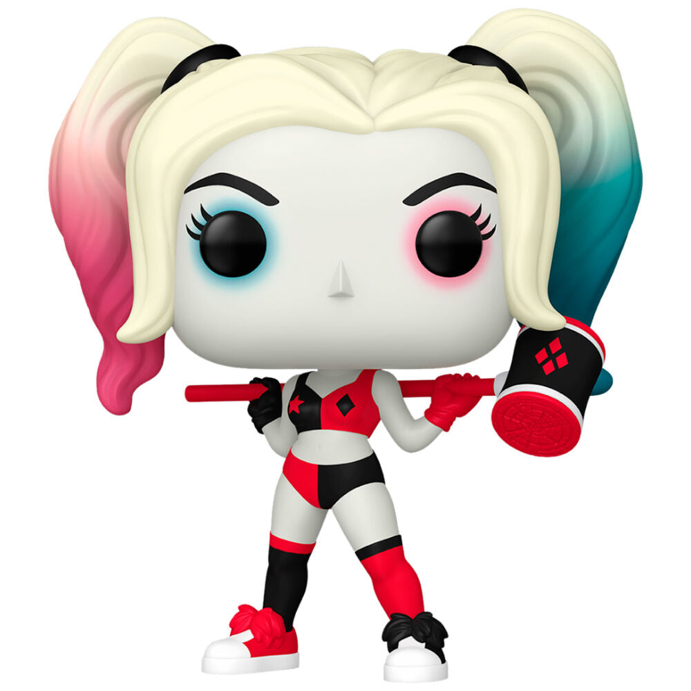 Figura Funko POP! de Harley Quinn con mazo y coletas bicolores