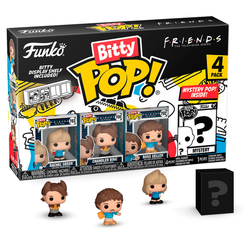 Pack Funko Bitty Pop! Friends con Rachel, Chandler, Ross y figura misteriosa