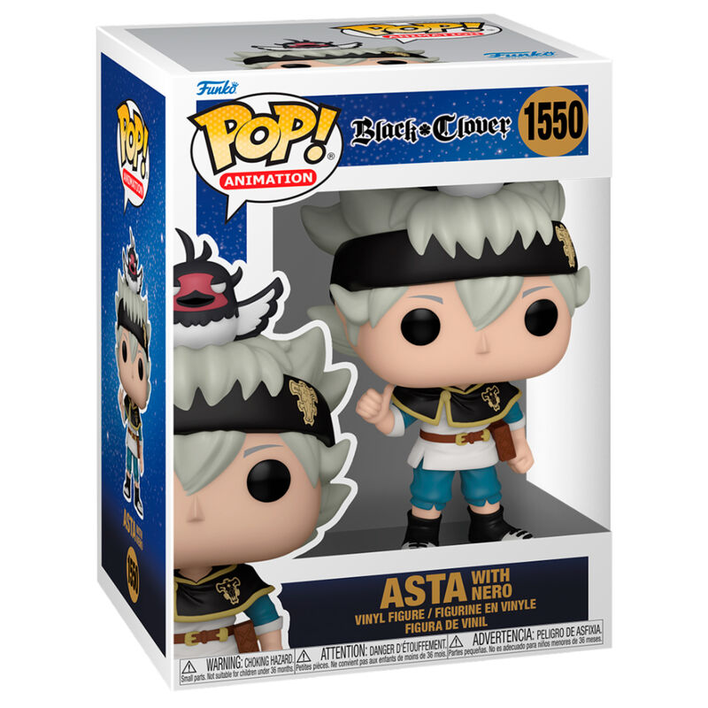 Figura Funko POP! de Asta de Black Clover con personaje alado sobre el sombrero - 2