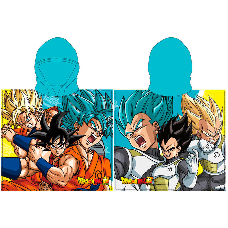 Poncho toalla Dragon Ball Z con capucha y personajes de la serie
