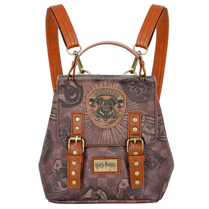 Mochila Pride Harry Potter marrón con escudo de Hogwarts