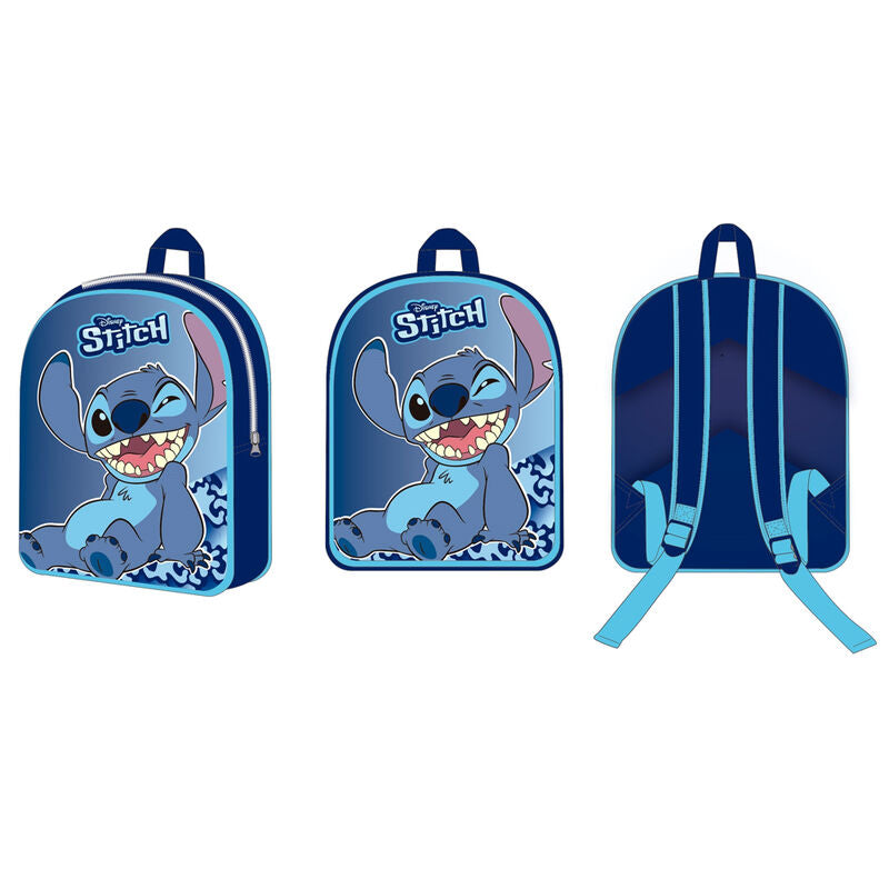 Mochila azul Disney Stitch de 40 cm con cremallera - 2