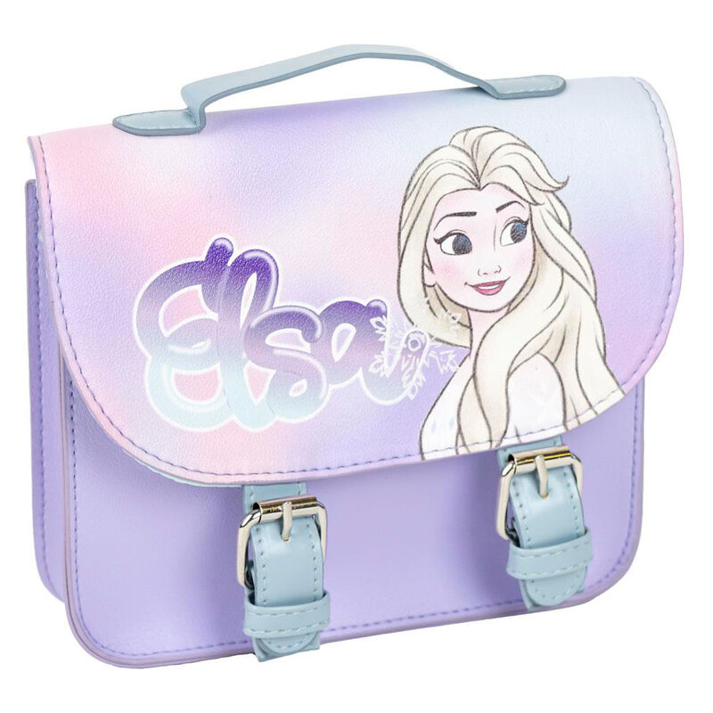 Bolso bandolera satchel Frozen Disney con ilustración de Elsa en tonos pastel