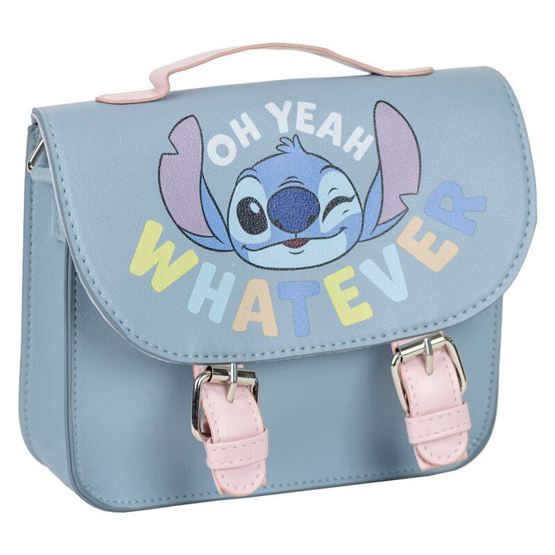 Bolso bandolera azul de Stitch Disney con detalles rosas