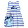 Vestido infantil de algodón con Stitch Disney, rayas azules y blancas