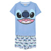 Pijama infantil de Stitch Disney con camiseta azul y pantalón corto estampado