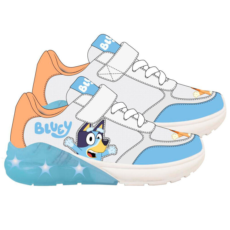 Deportivas Bluey blancas y azules con luces - 9