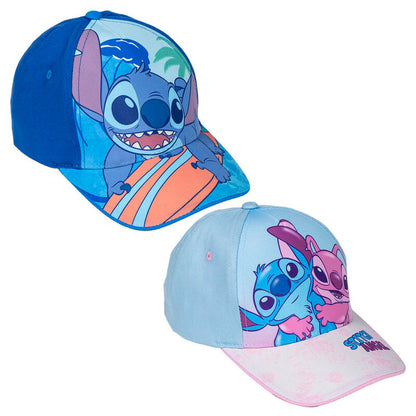 Gorras Stitch Disney surtidas en azul, celeste y rosa