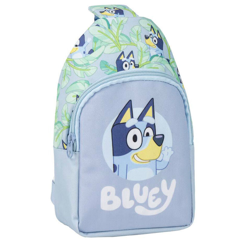 Mochila bandolera azul claro de Bluey con bolsillo frontal