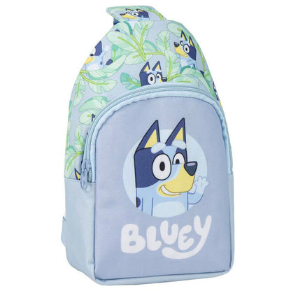 Mochila bandolera azul claro de Bluey con bolsillo frontal