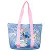 Bolsa de playa azul de Stitch Disney con asas rosas