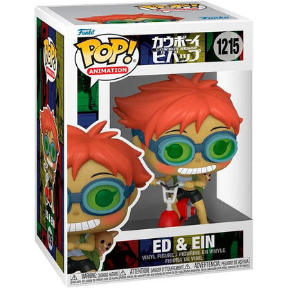 Figura Funko POP de Ed y Ein de Cowboy Bebop sobre un patinete rojo - 2