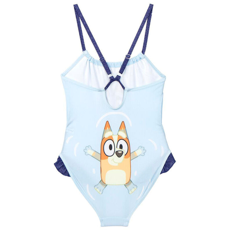 Bañador infantil azul claro de Bluey con tirantes y estampado frontal - 2