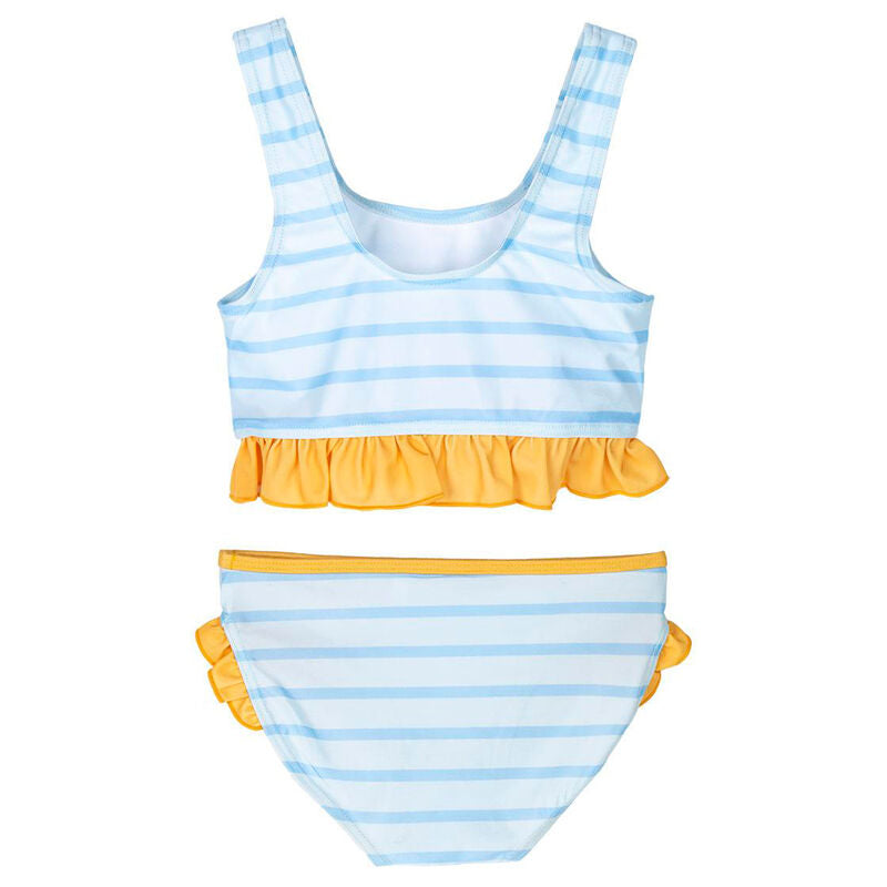 Bikini infantil Bluey de rayas azules con volantes y estampados de Bluey y Bingo - 2