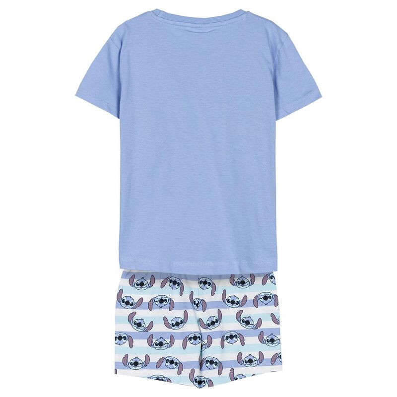 Pijama infantil de Stitch Disney con camiseta azul y pantalón corto estampado - 2