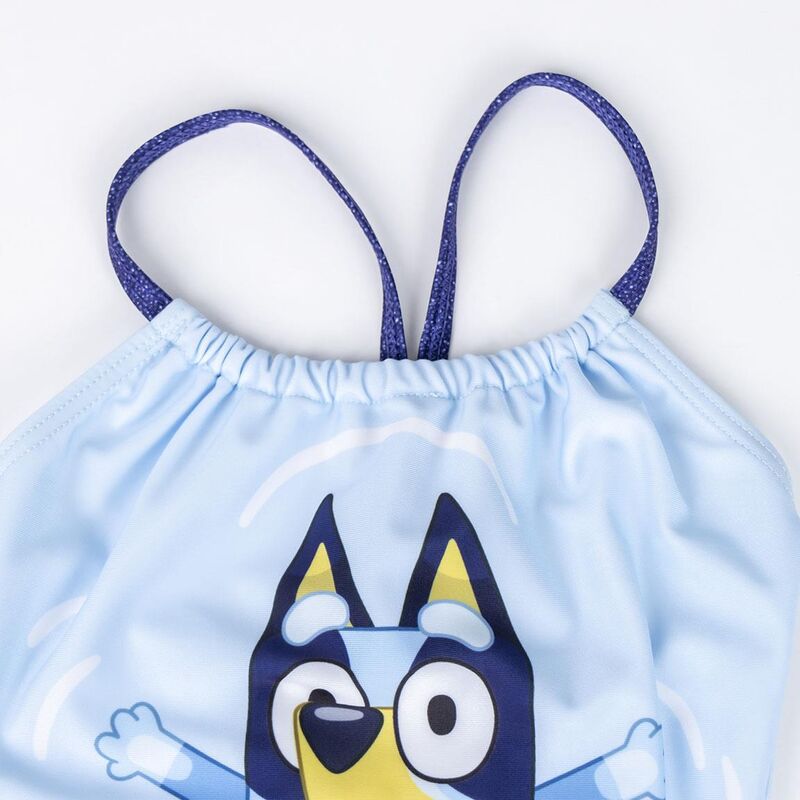 Bañador infantil azul claro de Bluey con tirantes y estampado frontal - 4