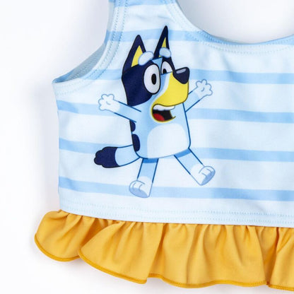 Bikini infantil Bluey de rayas azules con volantes y estampados de Bluey y Bingo - 4