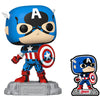 Figura Funko POP! de Captain America con escudo sobre base Avengers