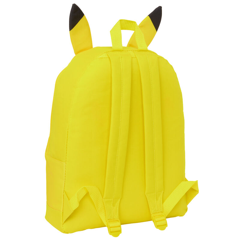 Mochila amarilla de Pikachu Pokémon con orejas y bolsillo frontal - 2