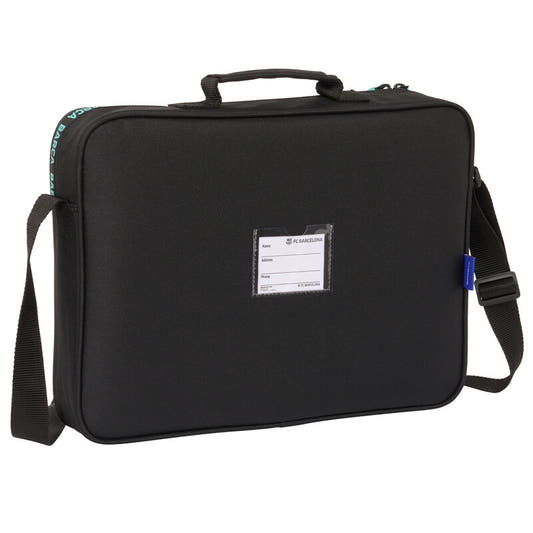 Cartera negra FC Barcelona con bandolera ajustable y asa de mano - 2