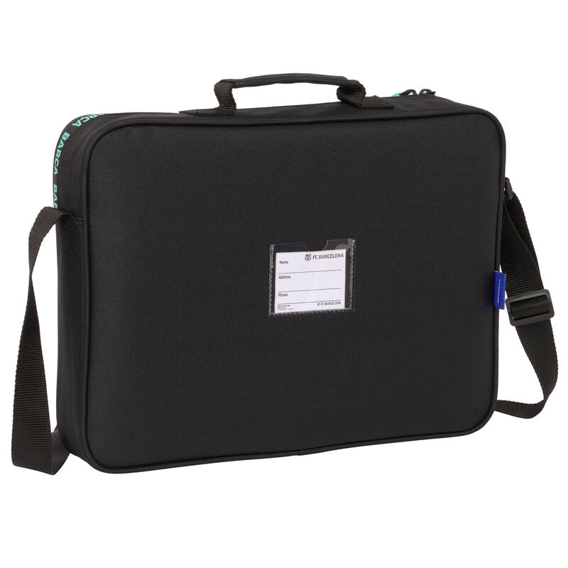 Cartera negra FC Barcelona con bandolera ajustable y asa de mano - 2