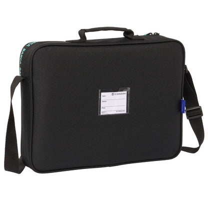 Cartera negra FC Barcelona con bandolera ajustable y asa de mano - 2