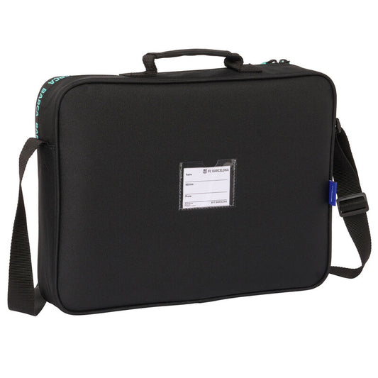 Cartera negra FC Barcelona con bandolera ajustable y asa de mano - 2