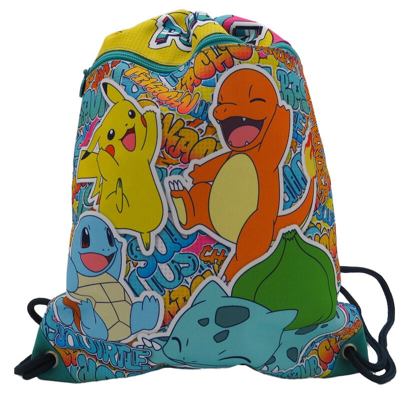 Saco Urban Colors Pokémon multicolor con Pikachu, Charmander, Squirtle y Bulbasur
