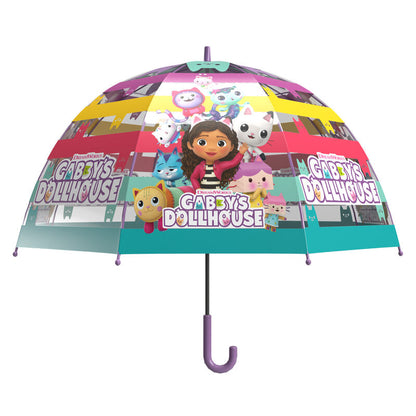 Paraguas burbuja transparente de Gabby’s Dollhouse con asa morada