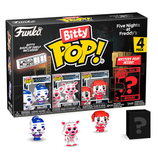 Pack FUNKO Bitty POP! de Five Nights at Freddy’s con Ballora, Funtime Foxy, Baby y figura misteriosa