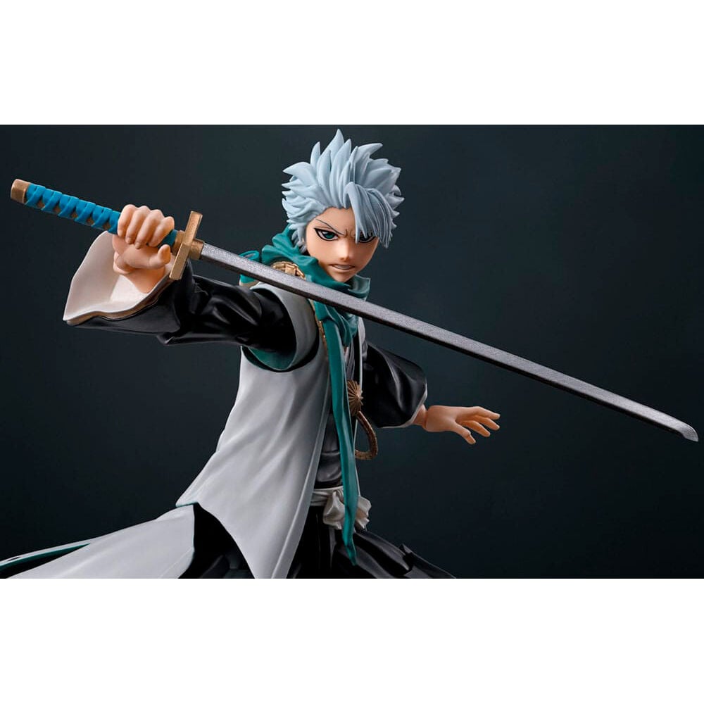 Figura articulada S.H.Figuarts de Tōshirō Hitsugaya con abrigo gris y bufanda turquesa - 3