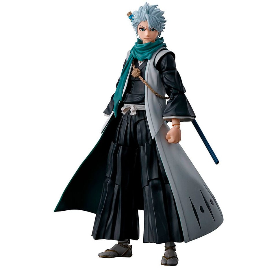 Figura articulada S.H.Figuarts de Tōshirō Hitsugaya con abrigo gris y bufanda turquesa