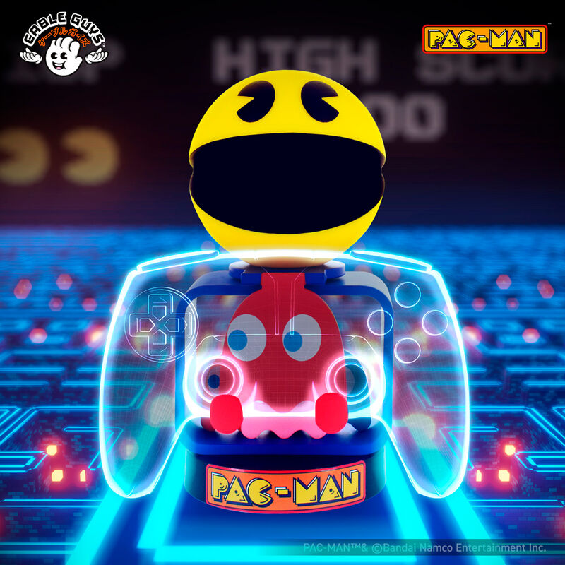 Soporte Cable Guy de Pac-Man amarillo con base azul - 16