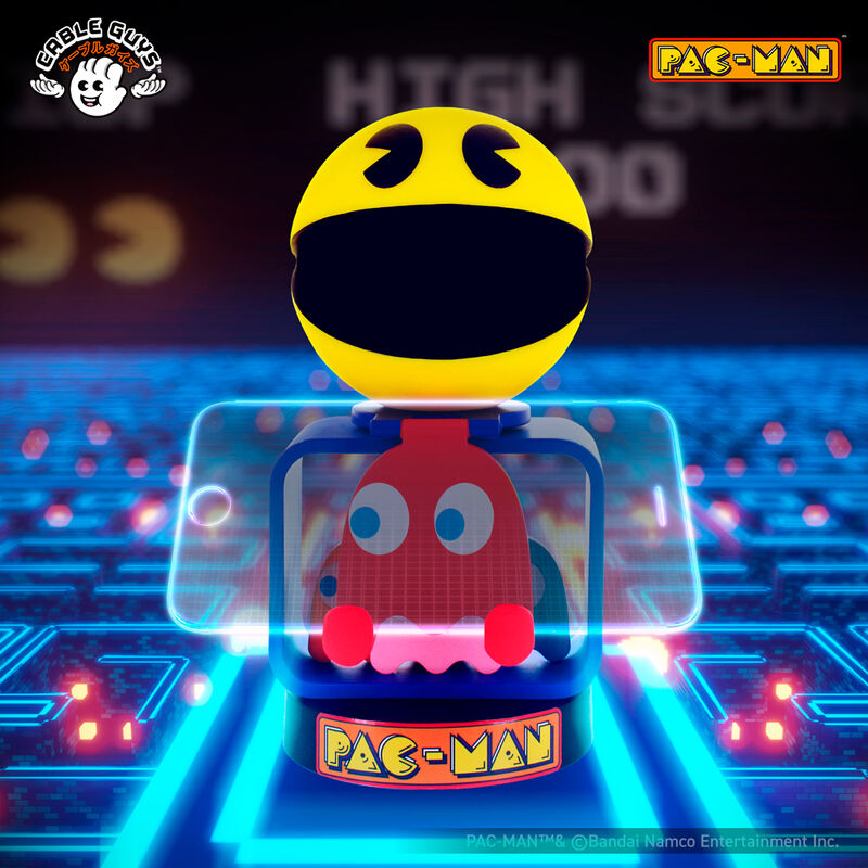 Soporte Cable Guy de Pac-Man amarillo con base azul - 19