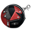 Monedero redondo Jacket de Harley Quinn DC Comics en negro y rojo