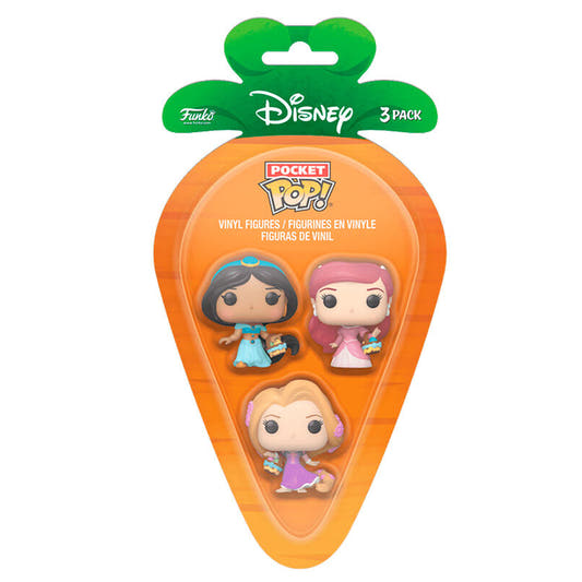 Blíster Funko Pocket POP Disney con Rapunzel, Ariel y Jasmine