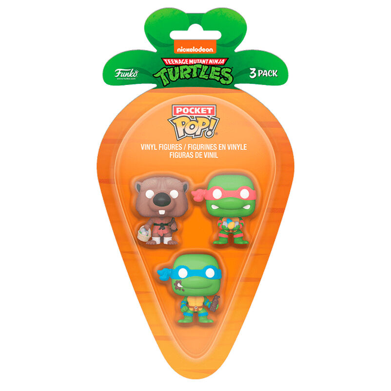 Blister FUNKO Pocket POP! con Splinter, Leonardo y Raphael de Tortugas Ninja