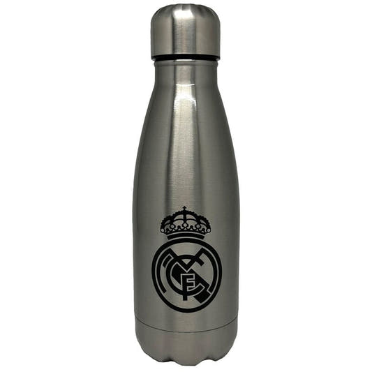 Botella plateada de acero inoxidable Real Madrid de 550 ml