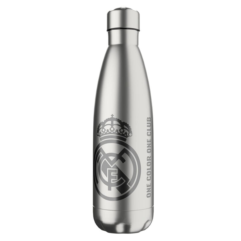 Botella plateada de acero inoxidable del Real Madrid de 550 ml