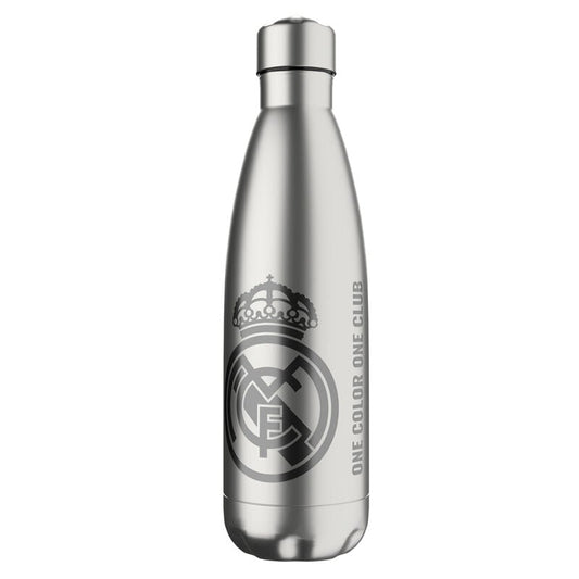 Botella plateada de acero inoxidable del Real Madrid de 550 ml