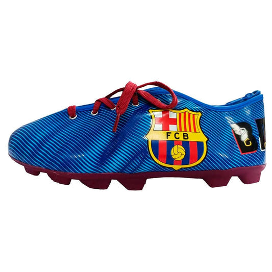Portatodo azul FC Barcelona con forma de bota 3D